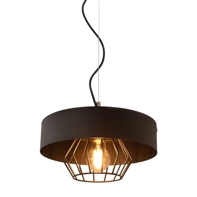 Babilon Cylindrical Pendant Ceiling Light Black 29cm