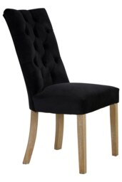 Interiors by Premier Black Buttoned Dining Chairs, Velvet Upholstered Dining Chair, Accent Lounge Chair for Living Room