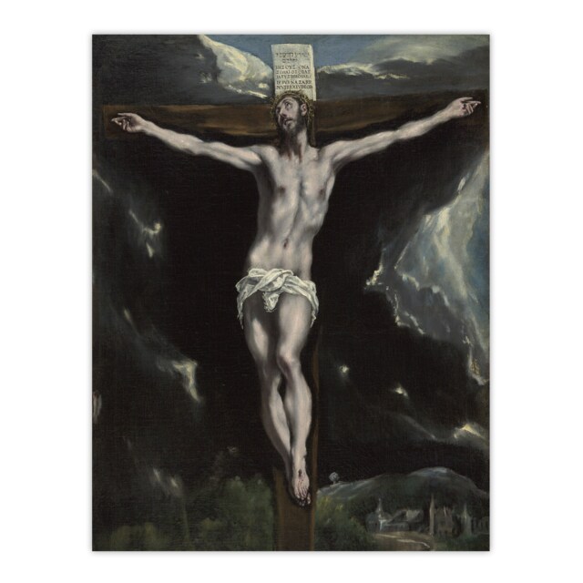 Christ on the Cross Cropped Oil Painting El Greco Huge Wall Art Poster Print