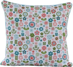 Homescapes Cotton Retro Flower Cushion Cover, 30 x 30 cm