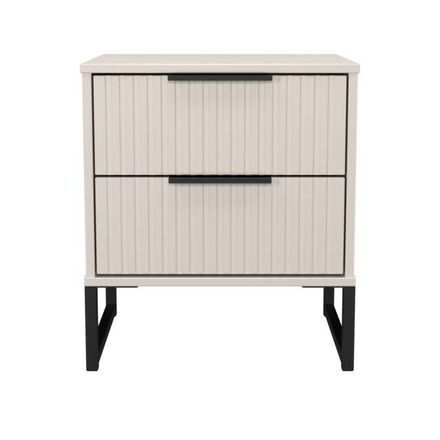 Menai 2 Drawer Compact Bedside Cabinet in Kashmir Matt (Ready Assembled) Cream Kashmir Matt