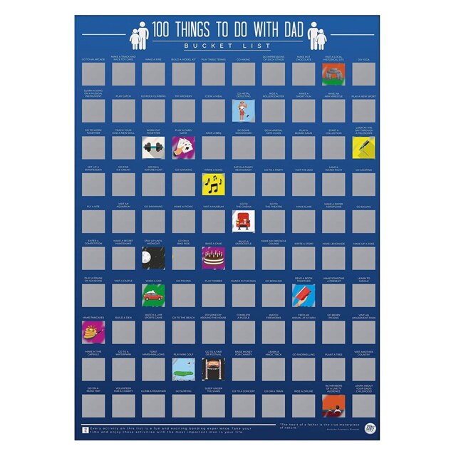 Gift Republic 100 Things To Do With Dad Bucket List Scratch Poster