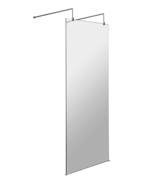 "Balterley Contemporary Wetroom Screen Aluminium - "" Wetroom Screen Silver Chrome"