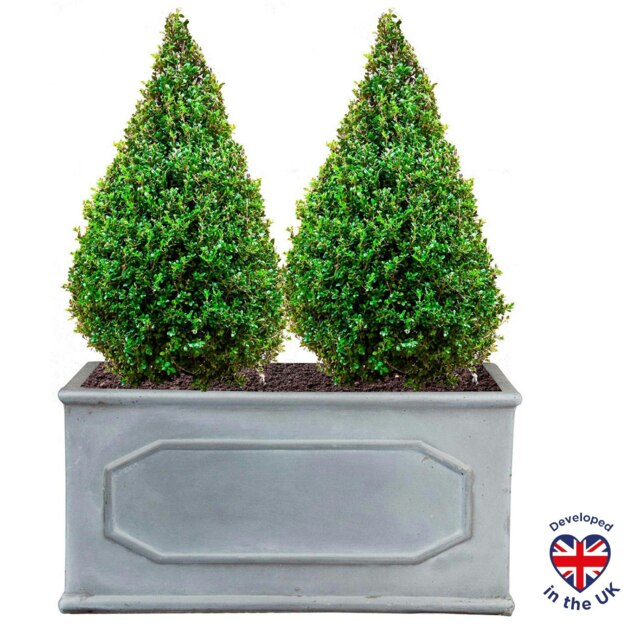 Faux Lead Chelsea Trough Light Stone Garden Planter W30 H30.5 L71 cm, 64 ltrs Cap.