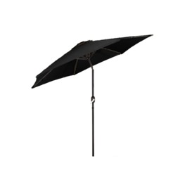 Groundlevel 2m Outdoor Crank and Tilt Garden Parasol Umbrella Black Black
