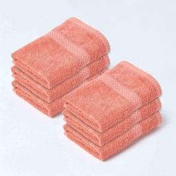 Homescapes Turkish Cotton Face Cloth - Set of 6, Burnt Orange