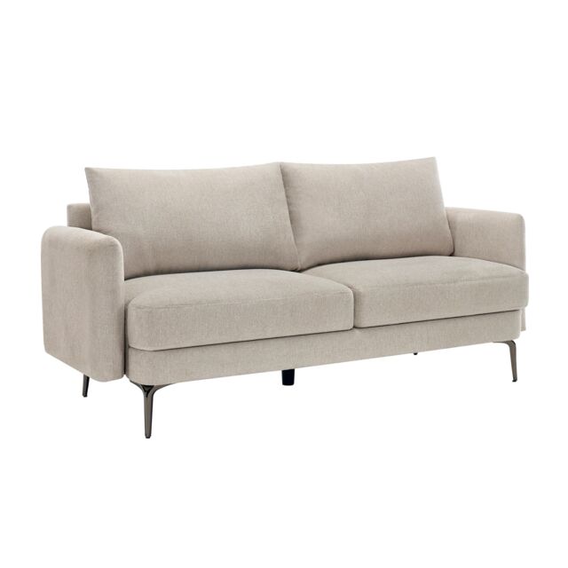 Sofia 3 Seater Fabric Scandi Style Sofa Cream Beige Three Seater
