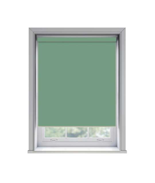 100cm No Drill Basil Thermal Blackout Roller Blind (170cm Drop) Green