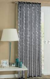 Velosso Geneva Slot Top Voile Panel - 150cm x 137cm Black Black
