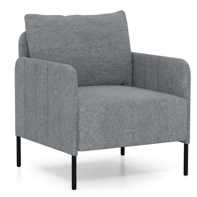 COSTWAY Accent Armchair w/Adjustable Foot Pads-Grey Grey