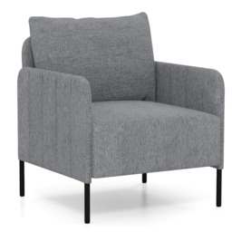 COSTWAY Accent Armchair w/Adjustable Foot Pads-Grey Grey