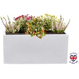 White Light Concrete Trough Garden Planter H41 L85 W26 cm, 91 ltrs Cap.