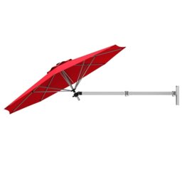 COSTWAY Garden Wall Mounted Cantilever Parasol Tilting Umbrella Red