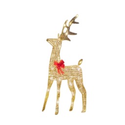 95cm Light up Gold Glitter Twist Christmas Reindeer with 94 Warm White LEDs