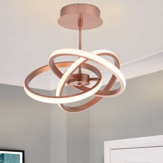 COSYLYTE Ridgley 3 Ring Integrated LED, Modern Ceiling/Pendant Light- Copper Bronze 1