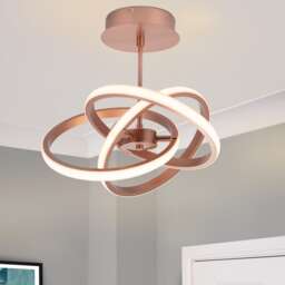 COSYLYTE Ridgley 3 Ring Integrated LED, Modern Ceiling/Pendant Light- Copper Bronze 1