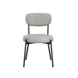Smith Dining Chair- PU/Metal (Set of 2) - L50 x W48 x H79 cm - Graphite/Black Matte