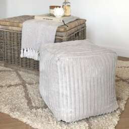 rucomfy Indoor Jumbo Cord Bean Bag Footstool - Cube Pouffe