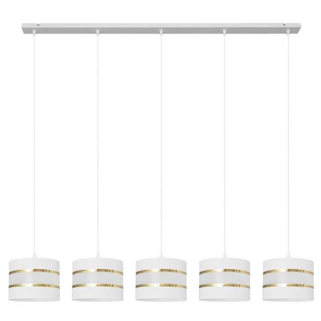 Helen Straight Bar Pendant Ceiling Light White, Gold 115cm