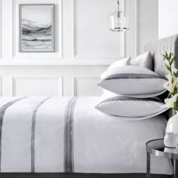 Appletree Embroidered Bands Duvet Cover Set Black