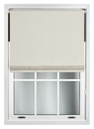 FURNISHED Thermal Blackout Roller Blinds with Diamante Edge Made to Measure Window Shade Cream Cream (W) 60cm x (L) 210cm