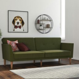 Novogratz Regal sofa bed in green fabric Green GREEN Three Seater