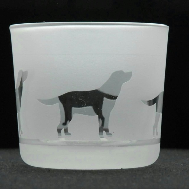 Animo Glass Engraved Votive Tealight Holder Labrador