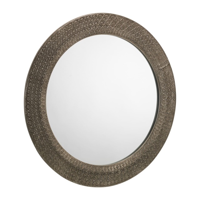 Cadara Large Pewter Round Wall Mirror