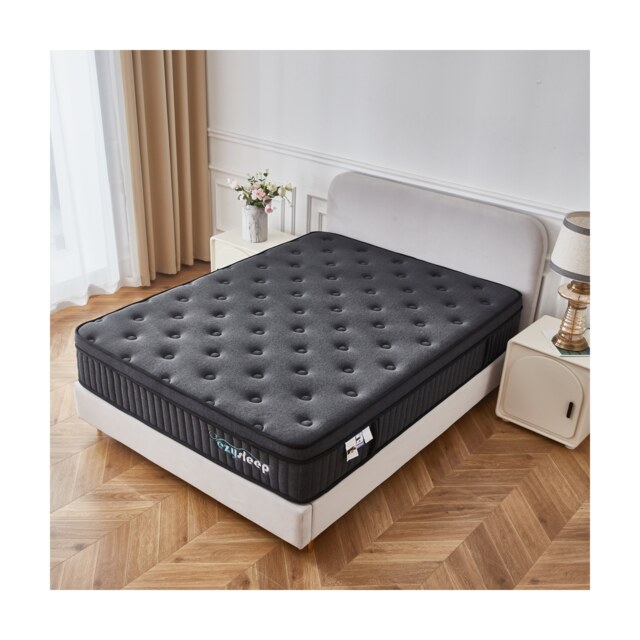 Ezysleep 30cm Onyx Spring And Foam Hybrid Mattress - Cool Sensation Cover 5 Year Guarantee Grey Grey