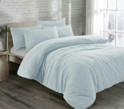 Teddy Bear Fleece Duvet Cover Set - King - Blue