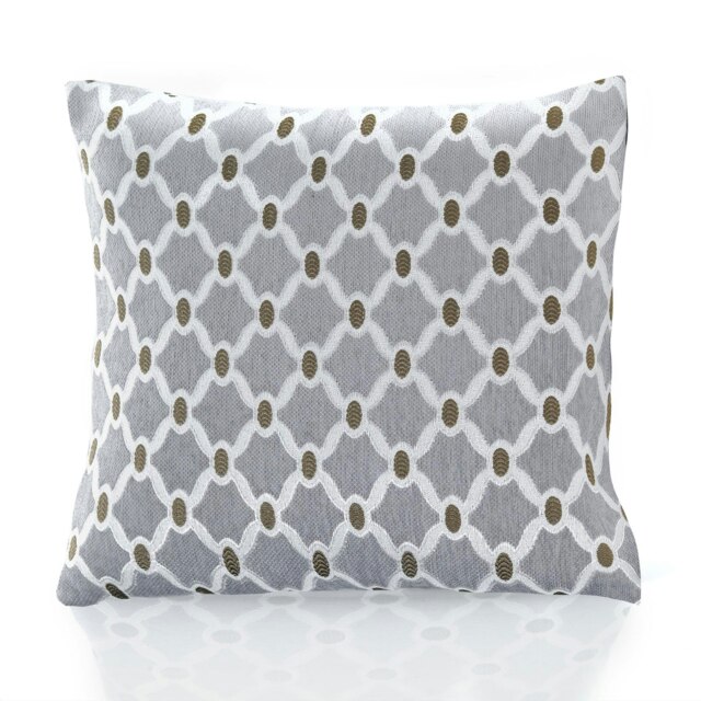 Berkeley Geometric Chenille 45cm x 45cm Silver Cushion Set of 4 Silver Cream & Beige 45cm x 45cm x 10cm 4