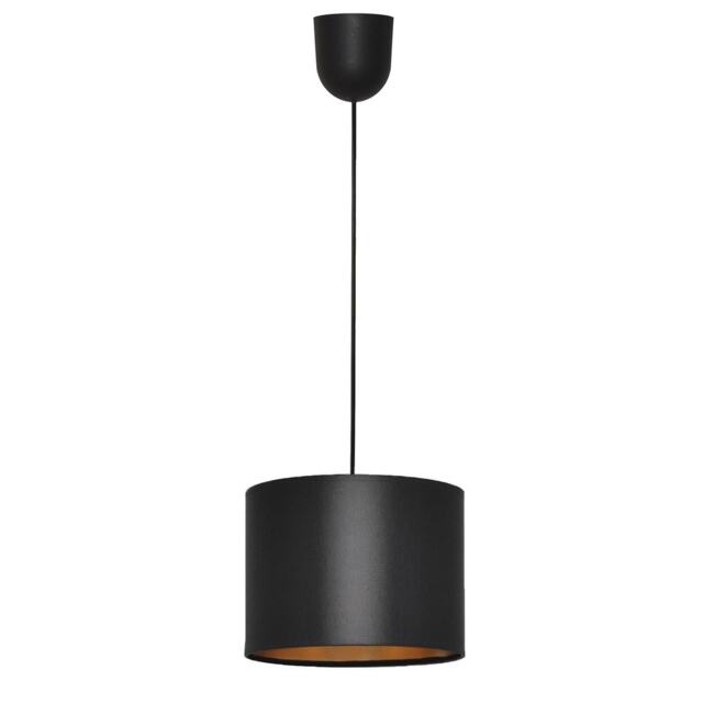 Alba Cylindrical Pendant Ceiling Light Black, Gold 20cm