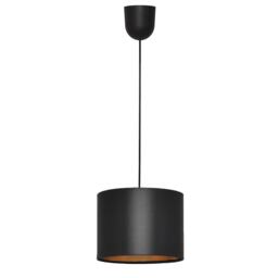 Alba Cylindrical Pendant Ceiling Light Black, Gold 20cm