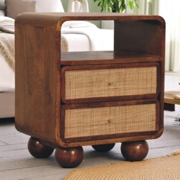 Artisan Furniture Solid Wood Larissa 2 Drawer Chestnut Nightstand