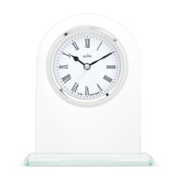 Acctim Ascott Mantel Clock Quartz Glass Energy Efficient Movement Chrome