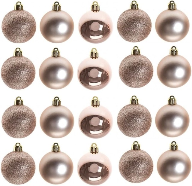 60mm/6Pcs Christmas Baubles Shatterproof Rose Gold,Tree Decorations