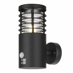 Bloom - Black IP44 Outdoor Motion Sensor Wall Light Black Clear 1