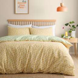 Fusion Retro Daisy Floral Duvet Cover Set Yellow