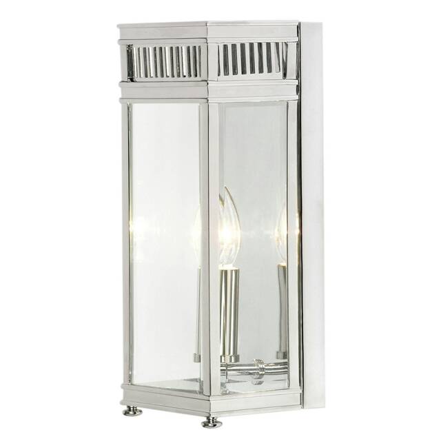 Holborn 1 Light Outdoor Small Wall Half Lantern Light Polished Chrome IP44, E14