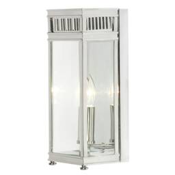 Holborn 1 Light Outdoor Small Wall Half Lantern Light Polished Chrome IP44, E14