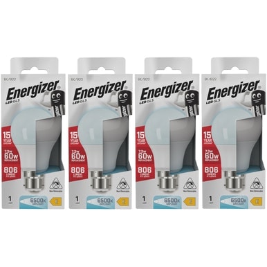 Energizer LED GLS B22 806lm 7.3W 6500K (Daylight) Light Bulb - Pack of 4