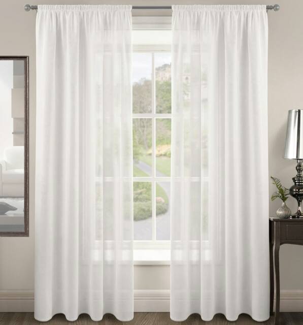 Velosso Riva Slot Top Voile Panel - 150cm x 182cm White White