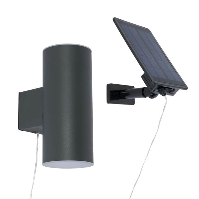 BHS Namid LED Outdoor Solar Wall Light, Black
