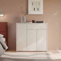 Alice Springs Shoe Cabinet with 3 Doors Push-to-Open & 1 Drawer Push-to-Open in Sand