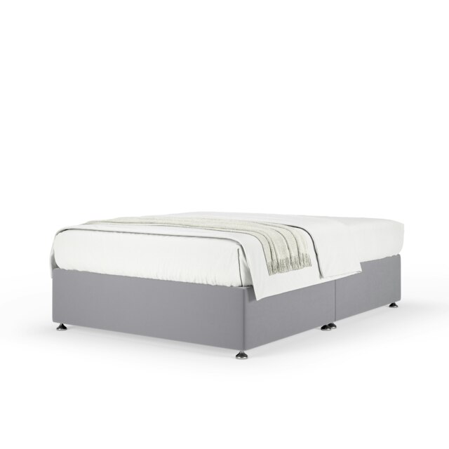 Super Ortho Orthopaedic Silver Plush Velvet Divan Set Single