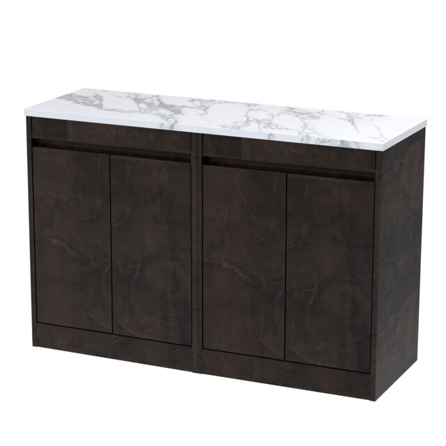 Balterley Chartley 4 Door Vanity Unit with Carrera Worktop, 1200mm, Slate