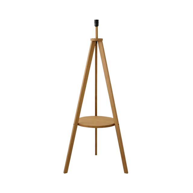 ValueLights Morrigan Mid Wood Shelf Floor Lamp Base Brown