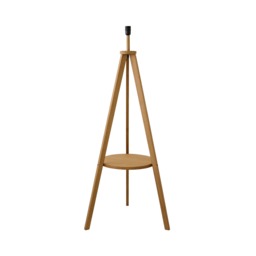 ValueLights Morrigan Mid Wood Shelf Floor Lamp Base Brown