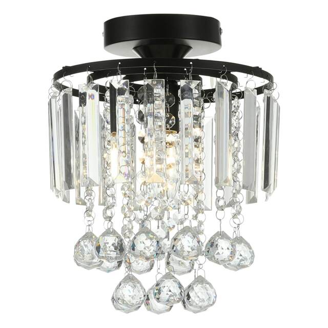 Living and Home Crystal Mount Ceiling Light, 23x23x26cm