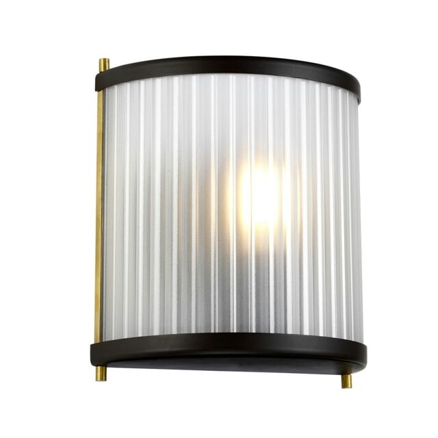 Corona Flush 1 Light Wall Light, Museum Bronze, Frosted Glass